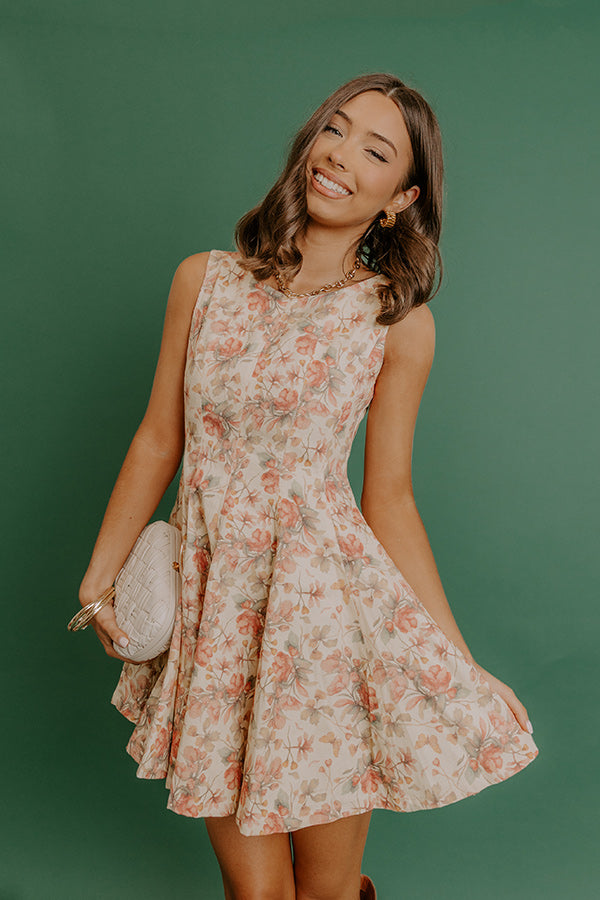 Arabella Floral Denim Mini Dress yellow 3