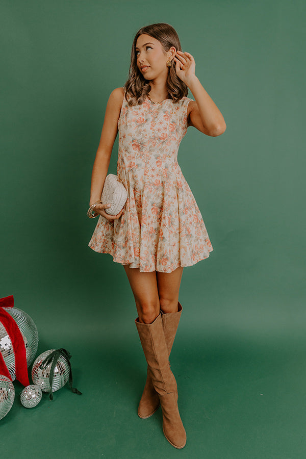 Arabella Floral Denim Mini Dress yellow 2