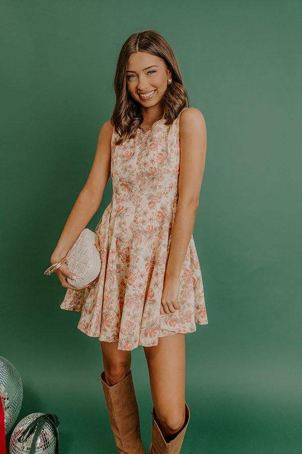 Arabella Floral Denim Mini Dress yellow 4