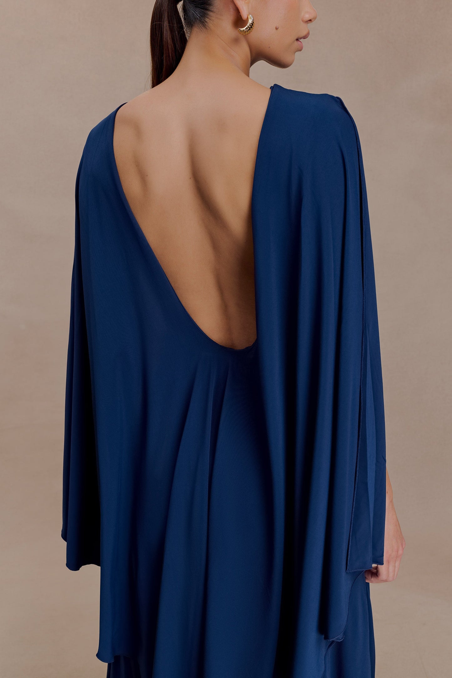 Emory Jersey Cape Maxi Dress in Navy Navy 7