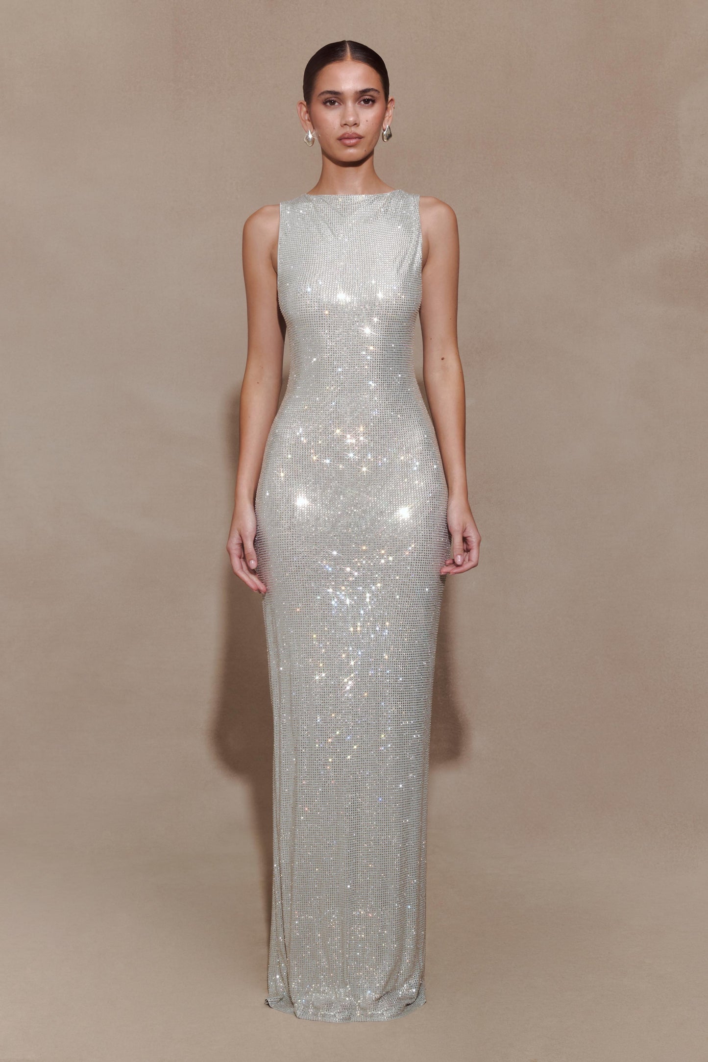 Magnolia Diamante Sleeveless Maxi Dress in Chocolate Chocolate 11