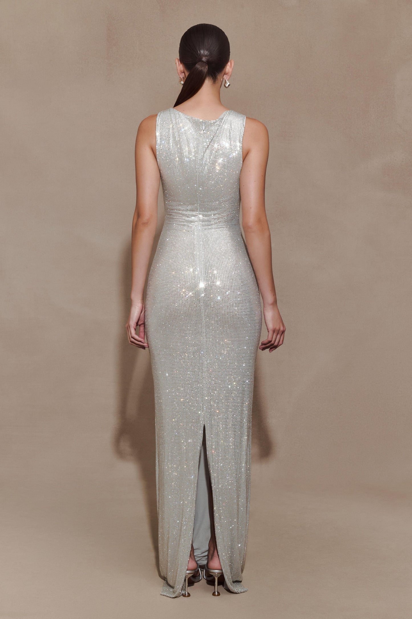 Magnolia Diamante Sleeveless Maxi Dress in Chocolate Chocolate 12