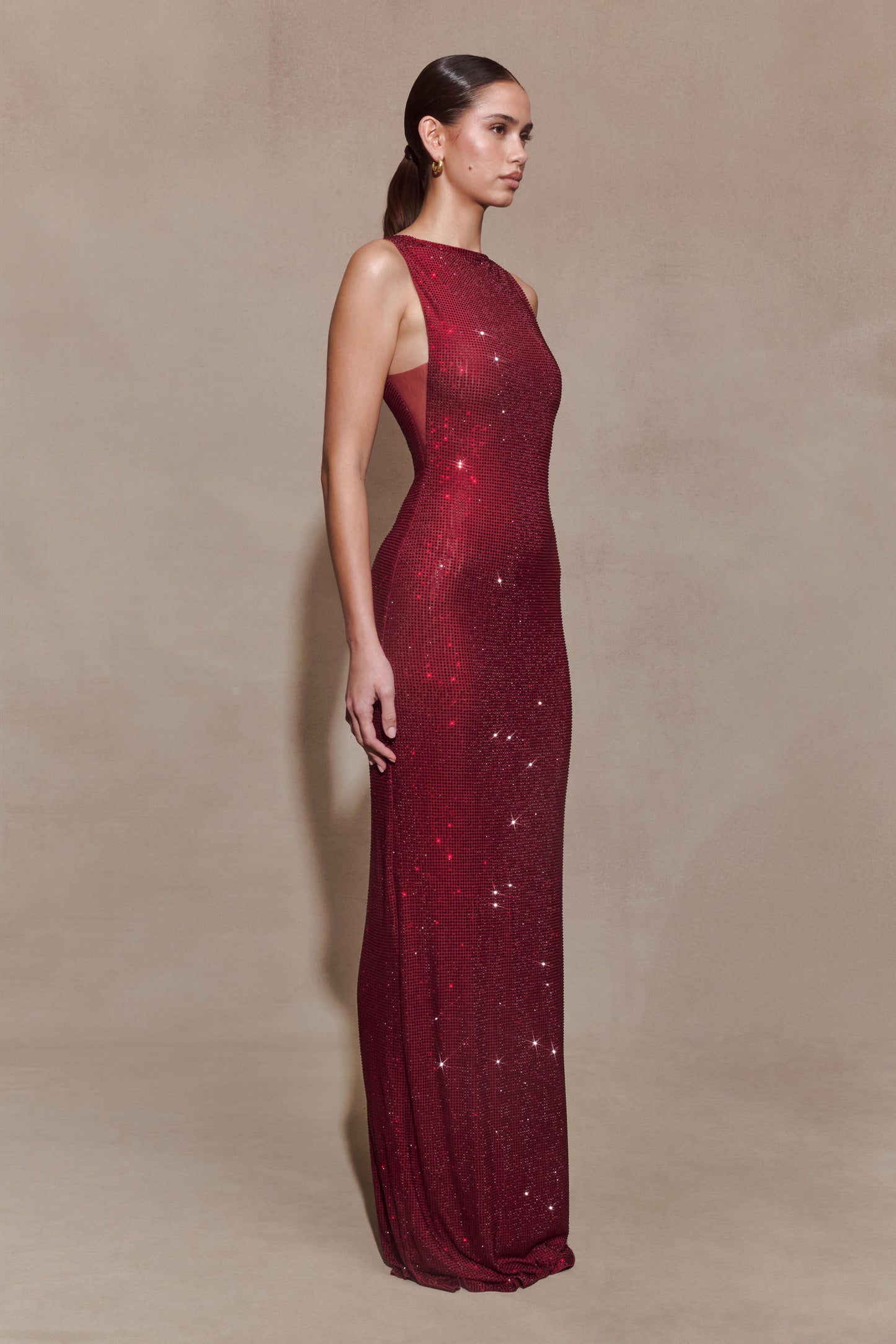 Magnolia Diamante Sleeveless Maxi Dress in Chocolate Chocolate 7