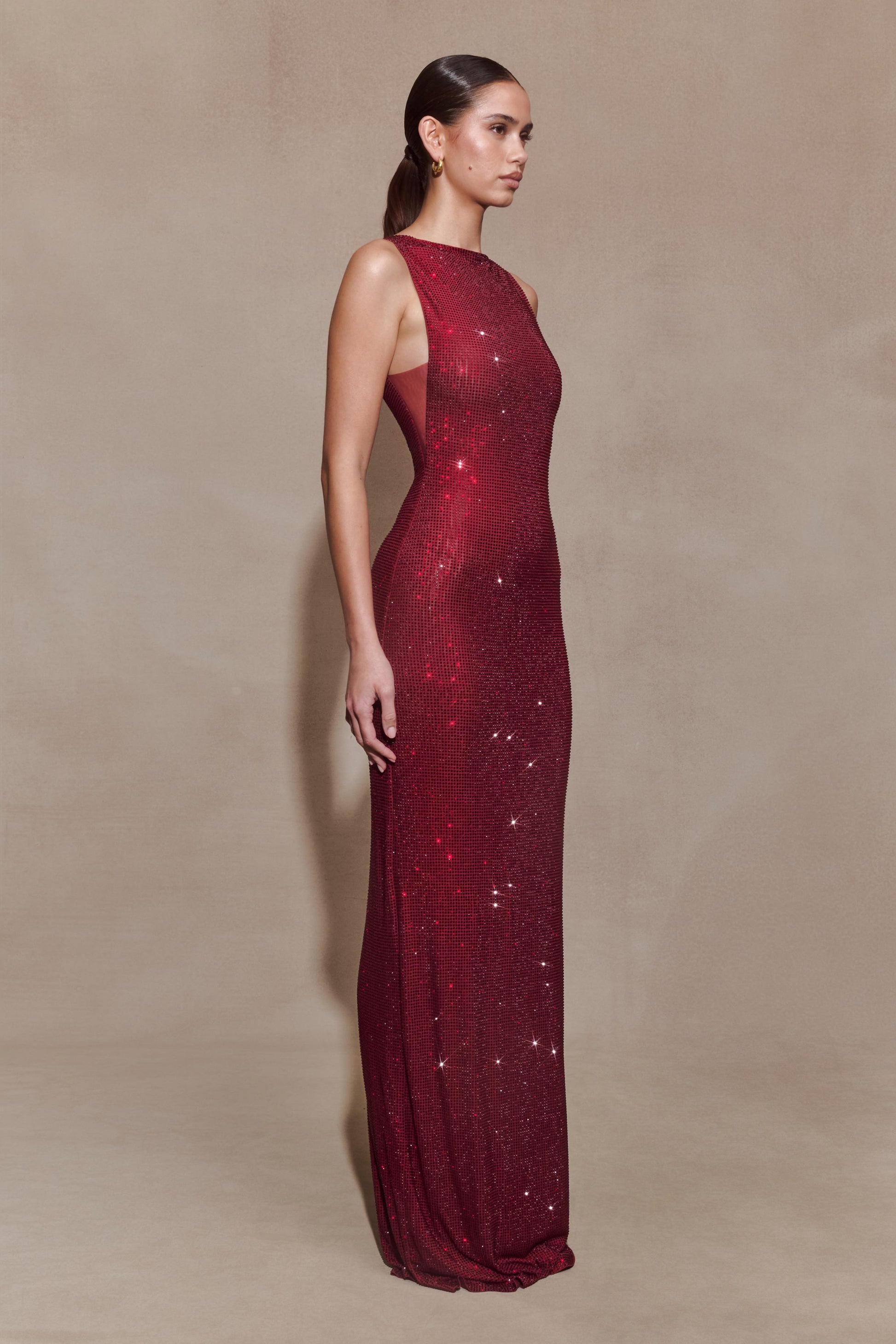Magnolia Diamante Sleeveless Maxi Dress in Chocolate Chocolate 7
