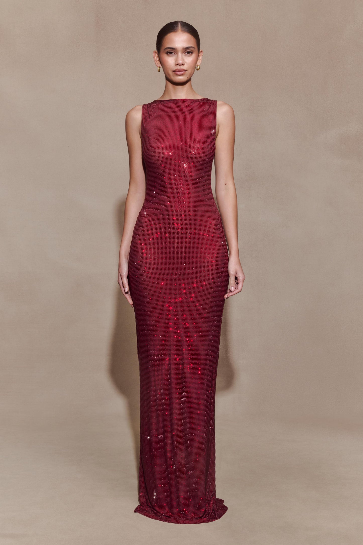 Magnolia Diamante Sleeveless Maxi Dress in Chocolate Chocolate 5
