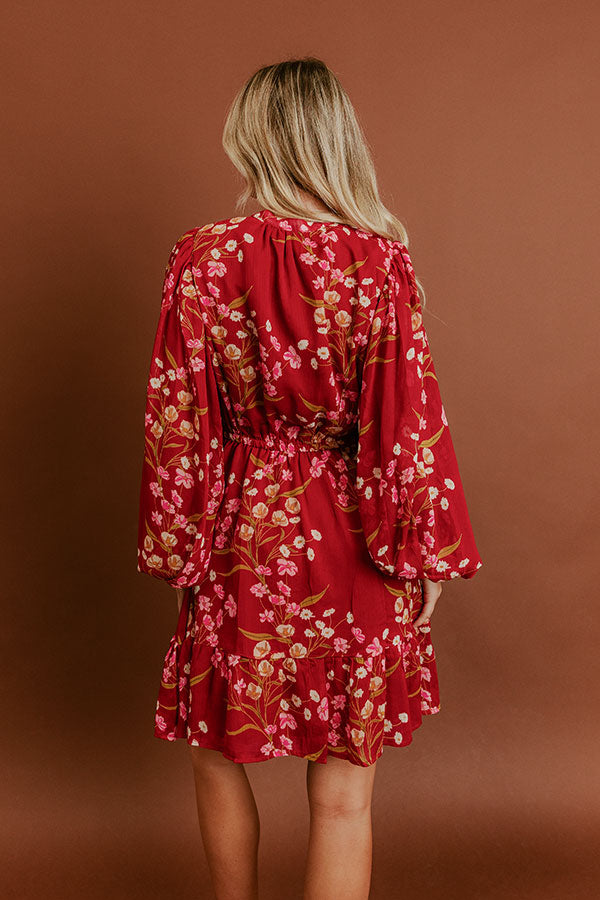 Valentina Floral Mini Dress in Red Red 6