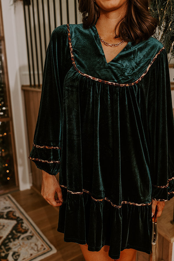 Isadora Velvet Mini Dress in Dark Teal Dark Teal 4