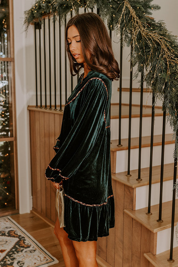 Isadora Velvet Mini Dress in Dark Teal Dark Teal 5