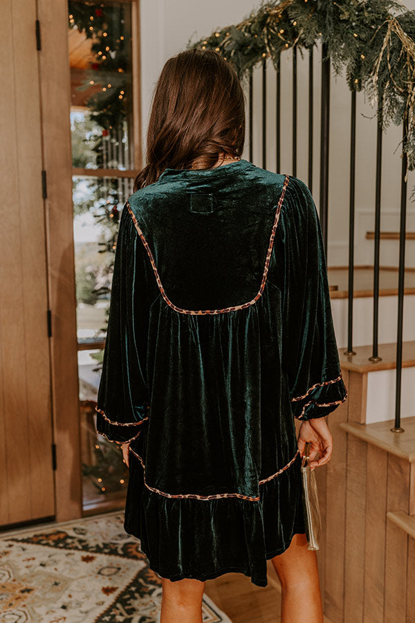 Isadora Velvet Mini Dress in Dark Teal Dark Teal 6