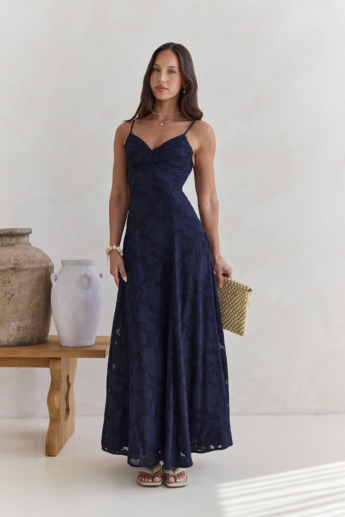 Ophelia Paradise Maxi Dress in Soft Yellow The Skies Maxi Dress Navy 7