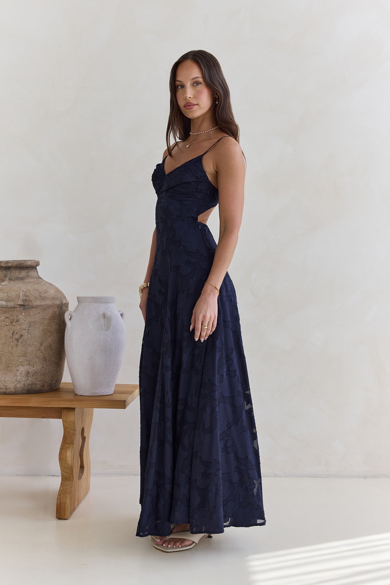 Ophelia Paradise Maxi Dress in Soft Yellow The Skies Maxi Dress Navy 6