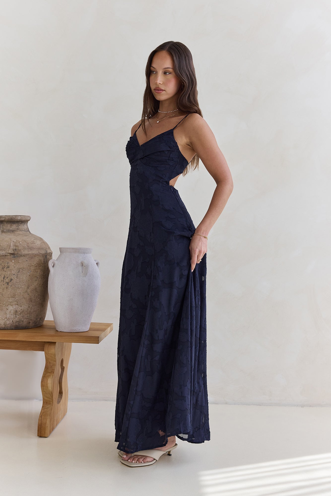 Ophelia Paradise Maxi Dress in Soft Yellow The Skies Maxi Dress Navy 8