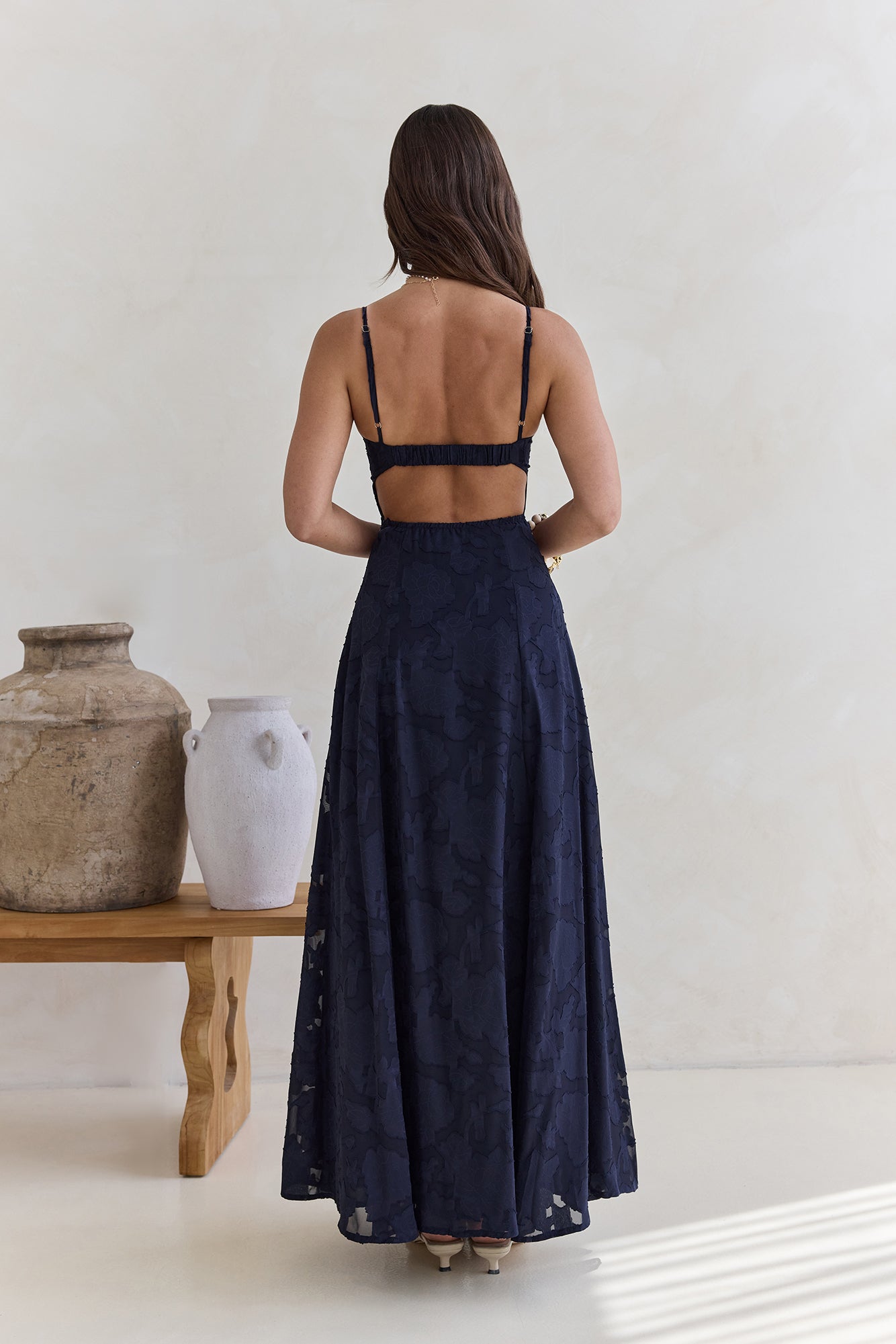 Ophelia Paradise Maxi Dress in Soft Yellow The Skies Maxi Dress Navy 2
