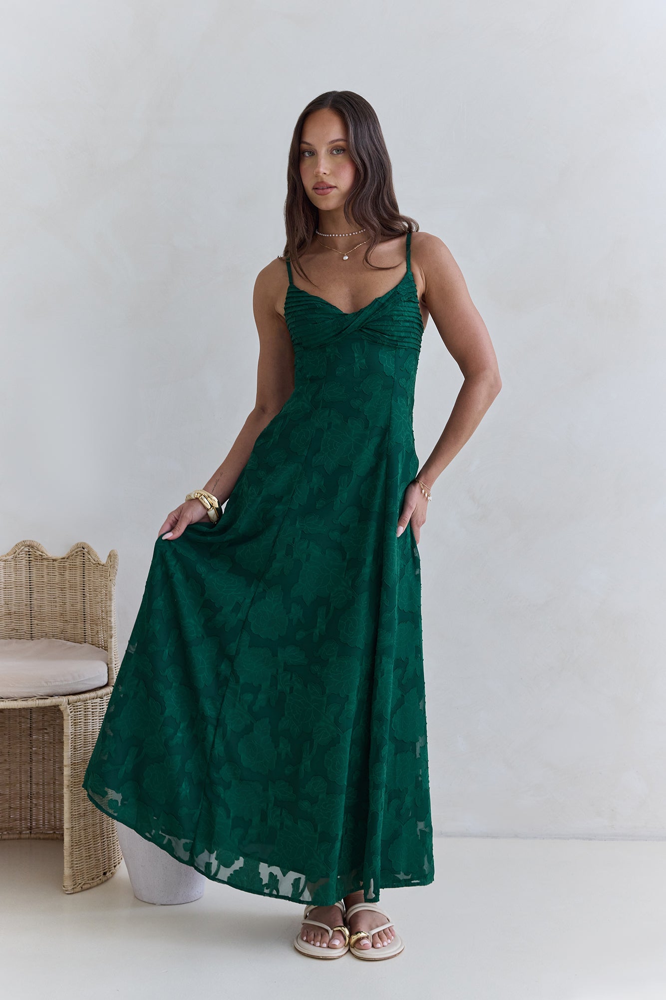 Habita Forest Green Maxi Dress 12