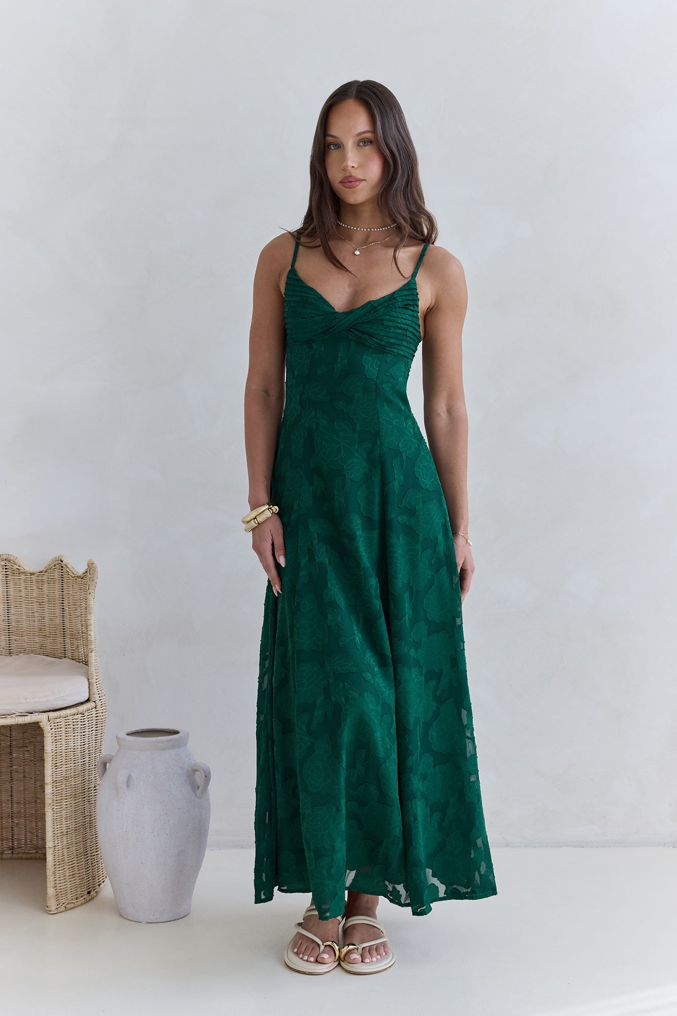Habita Forest Green Maxi Dress 13