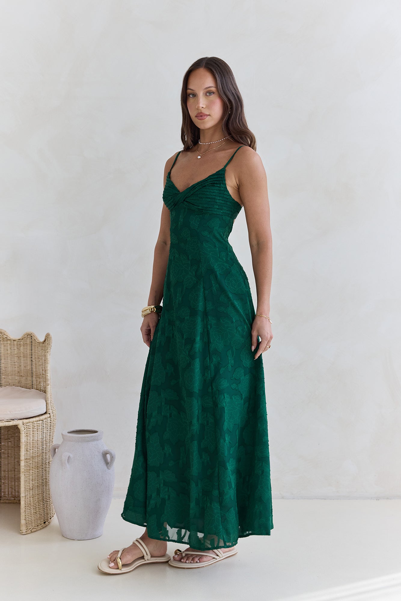 Habita Forest Green Maxi Dress 14