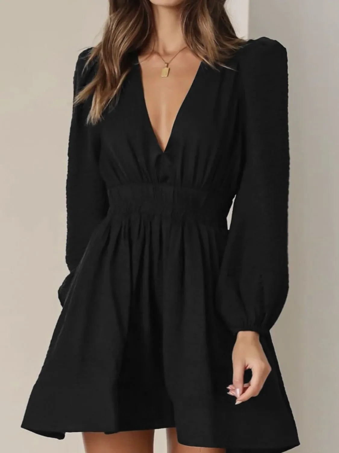 Violetta Ruched V-Neck Dress Multi 22