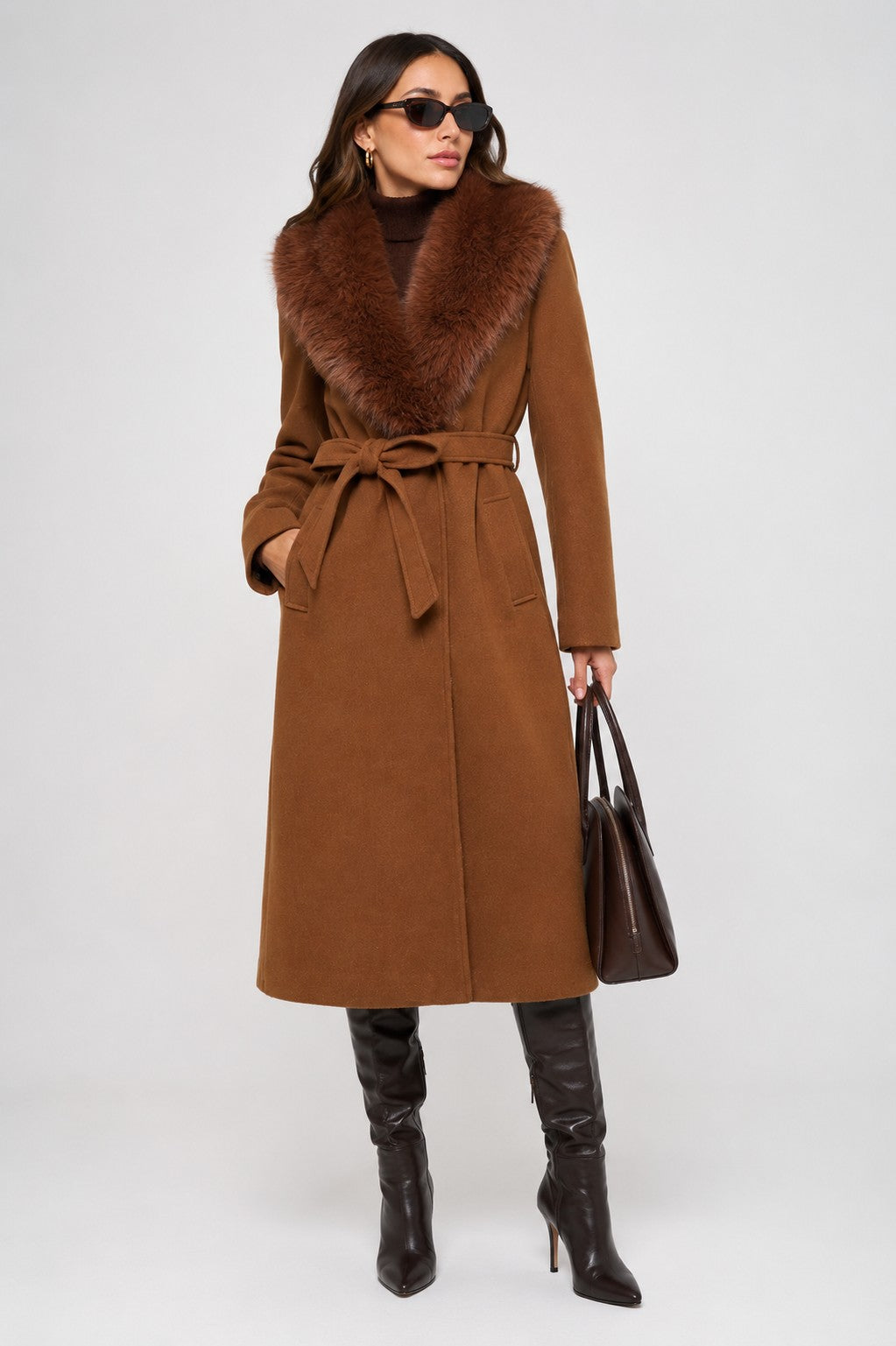 Monarch Faux Fur-Collar Coat Cream 4