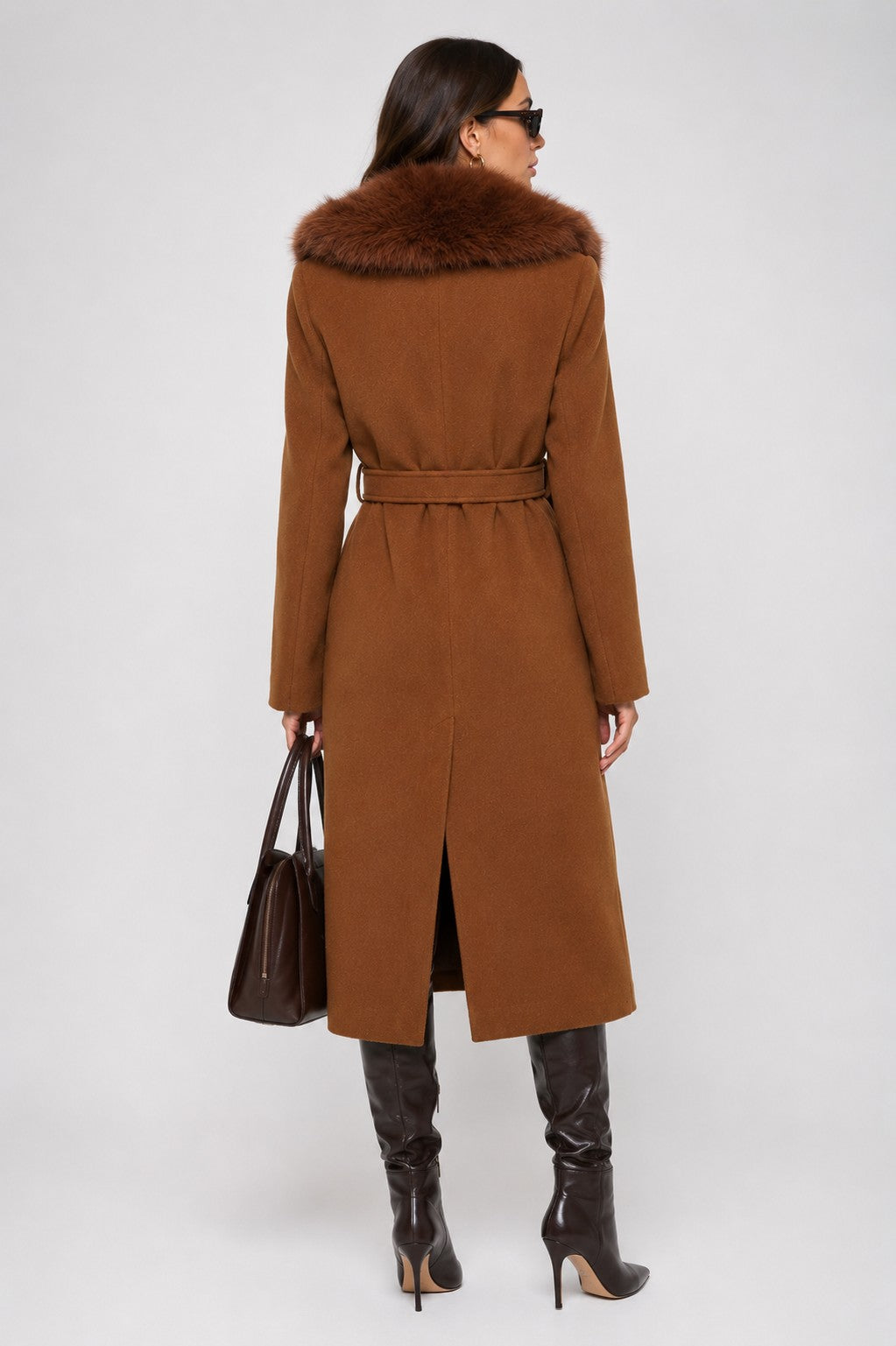 Monarch Faux Fur-Collar Coat Black 6