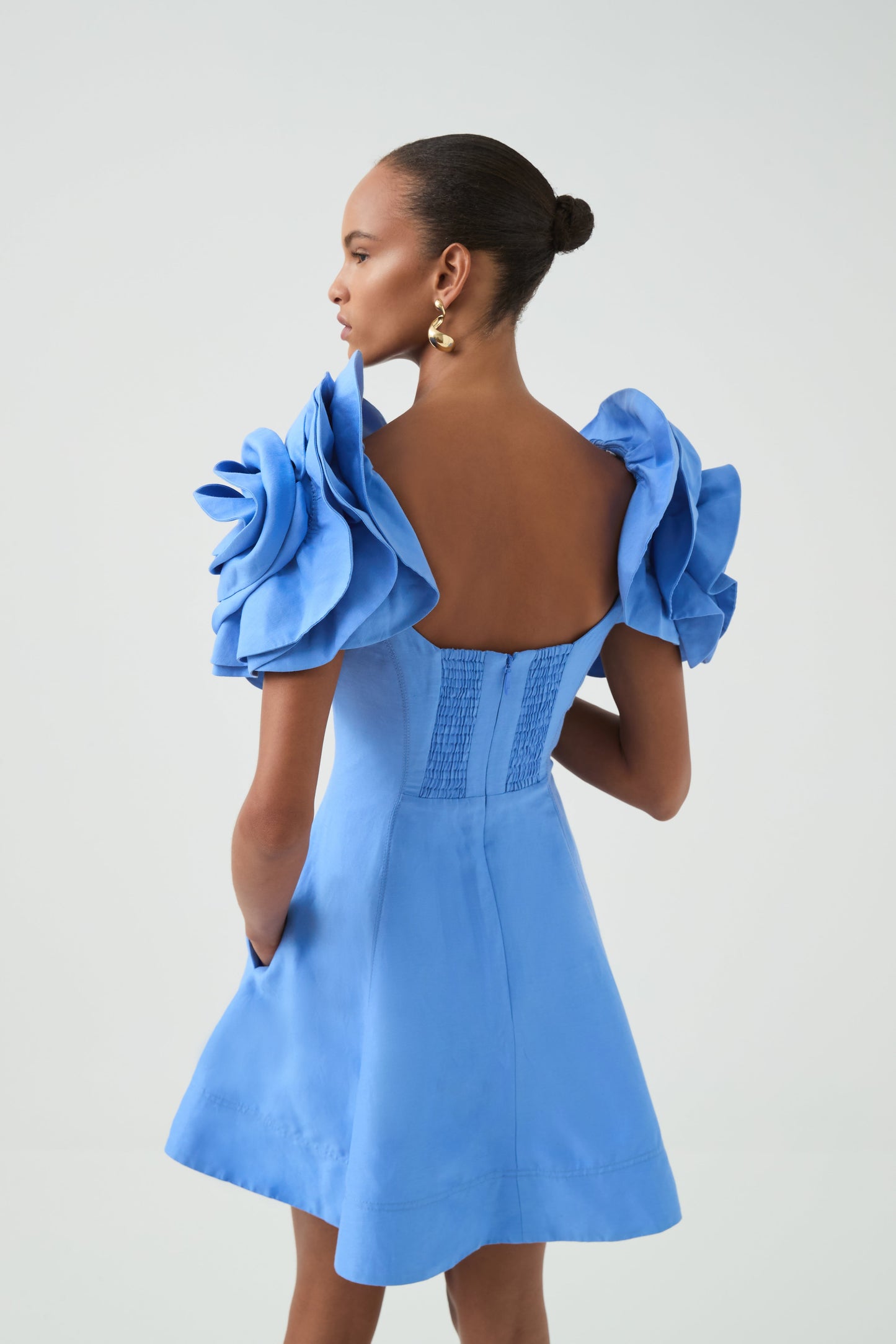Twyla Silk Mini Dress OYSTER BLUE 7