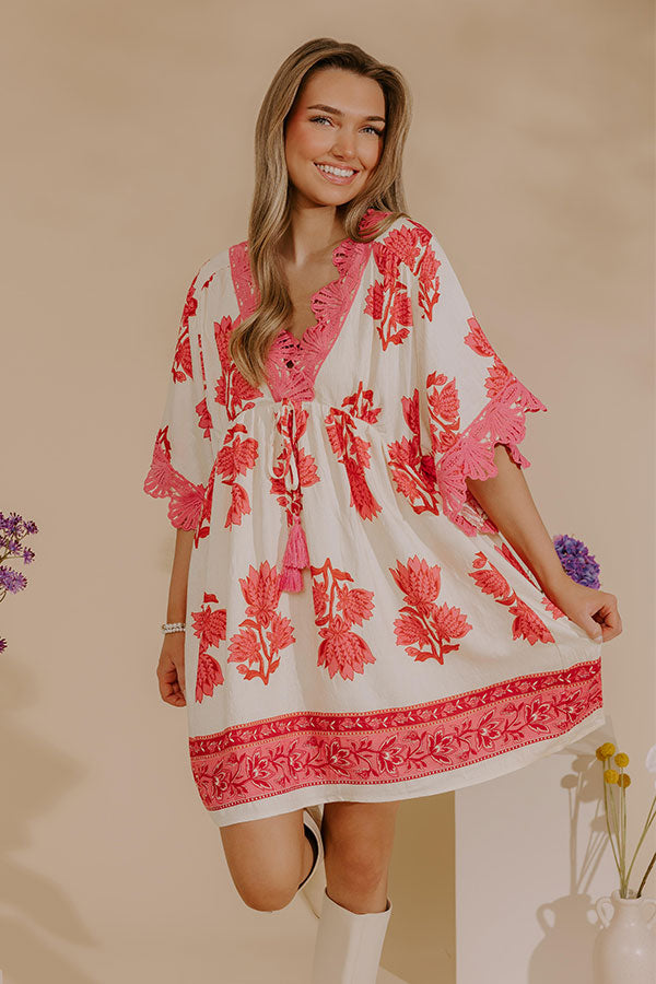 Amelie Floral Mini Dress Pink 2