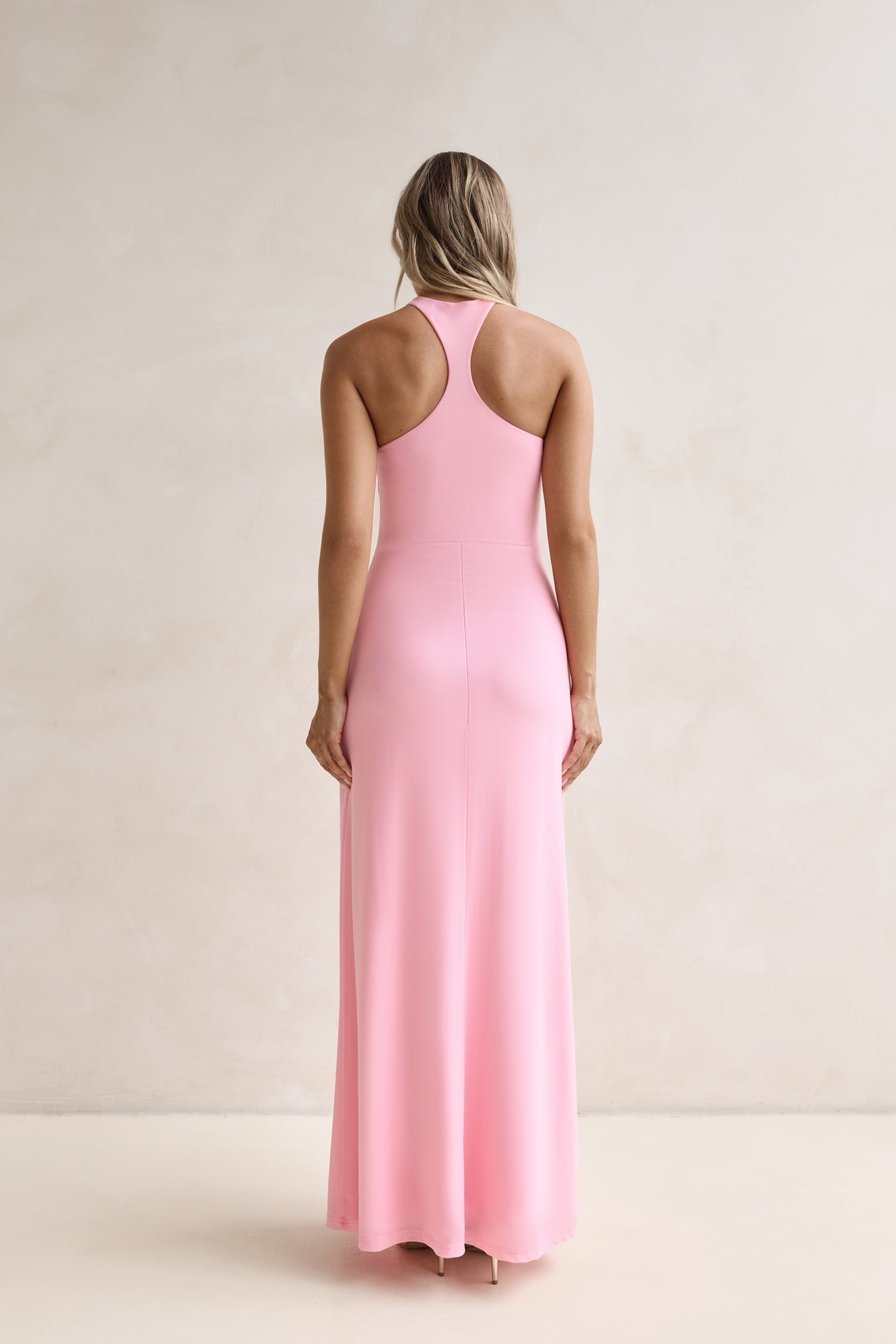 Ophelia Paradise Maxi Dress in Soft Yellow Dreams Mesh Maxi Dress Pink 2