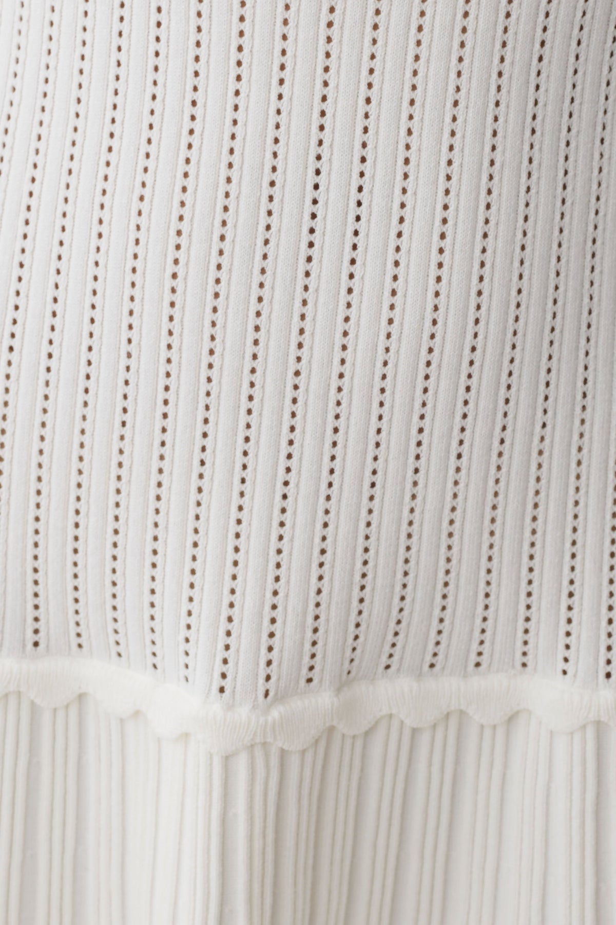 Adena Pointelle Knit Mini Dress Ivory 7