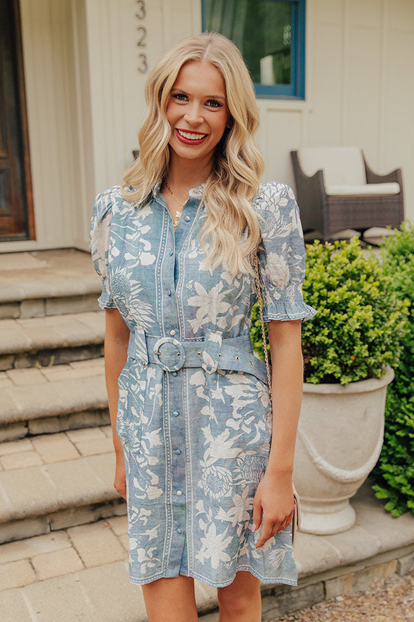 Celeste Floral Mini Dress Blue 4