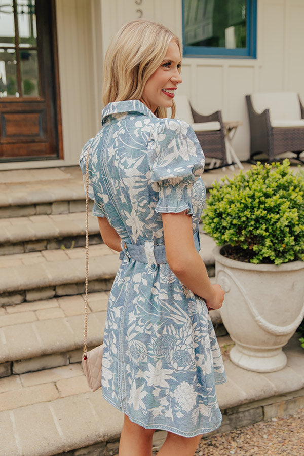 Violet Floral Mini Dress Blue 5