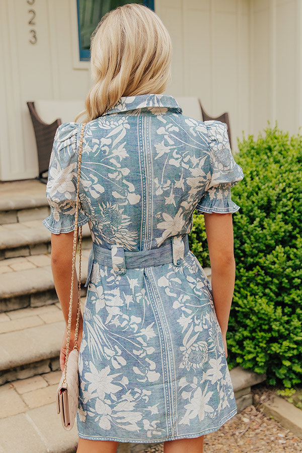 Violet Floral Mini Dress Blue 3