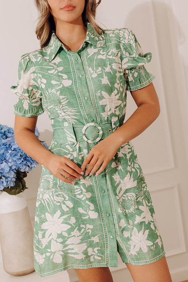 Celeste Floral Mini Dress Green 6