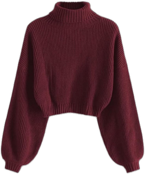 Valentina Ribbed Knit Sweater Burgundy 1