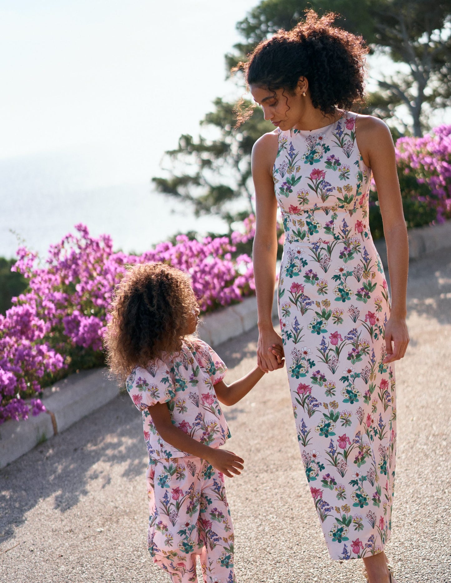 Silvia Boned Bodice Maxi Dress in Green Opulent Blossom French Pink, Delicate Blossom 6