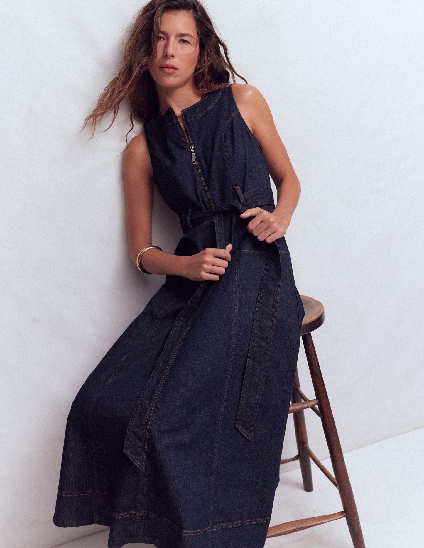 Margot Denim Zip Dress Indigo Wash 1