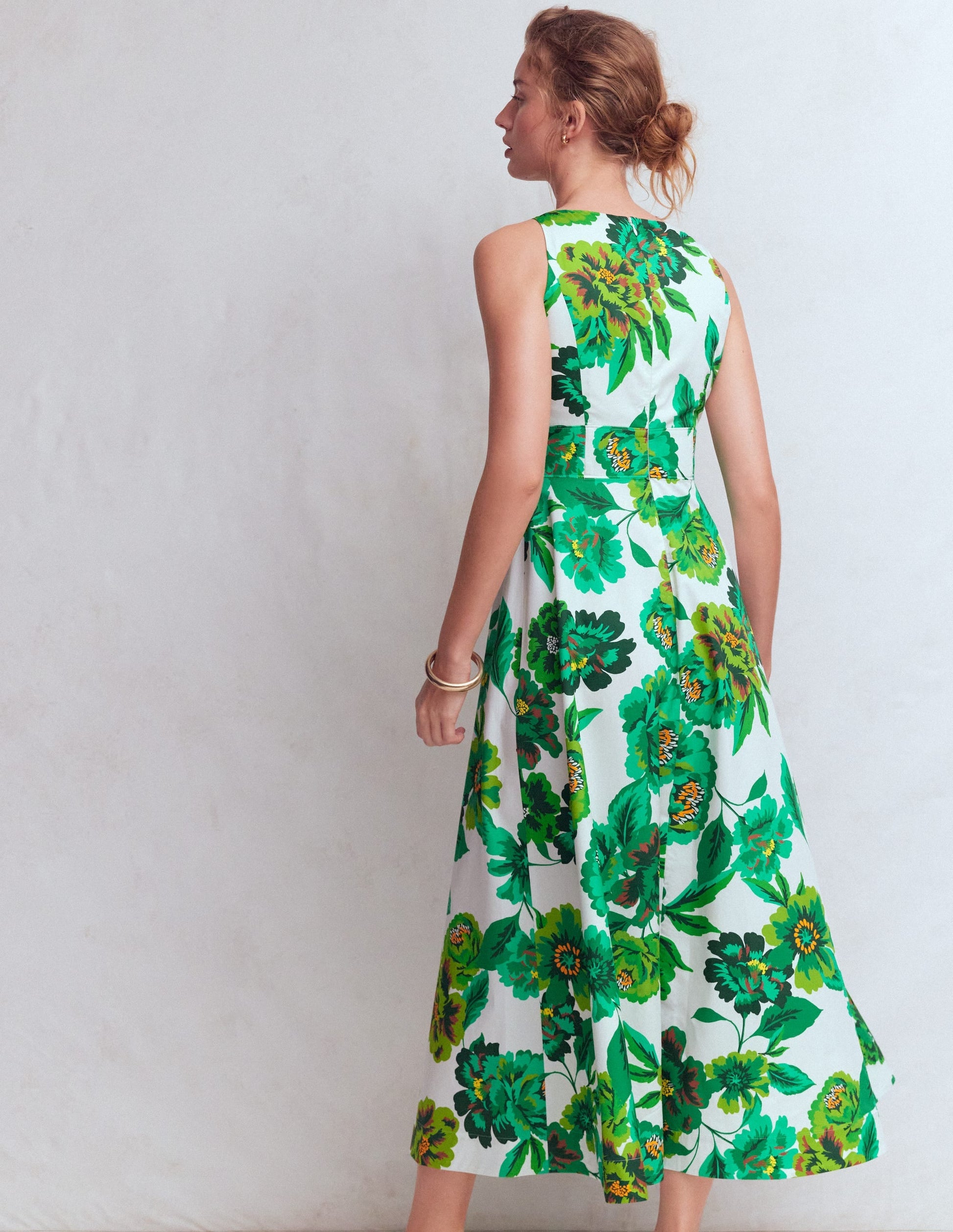 Silvia Boned Bodice Maxi Dress in Green Opulent Blossom Green Opulent Blossom 3