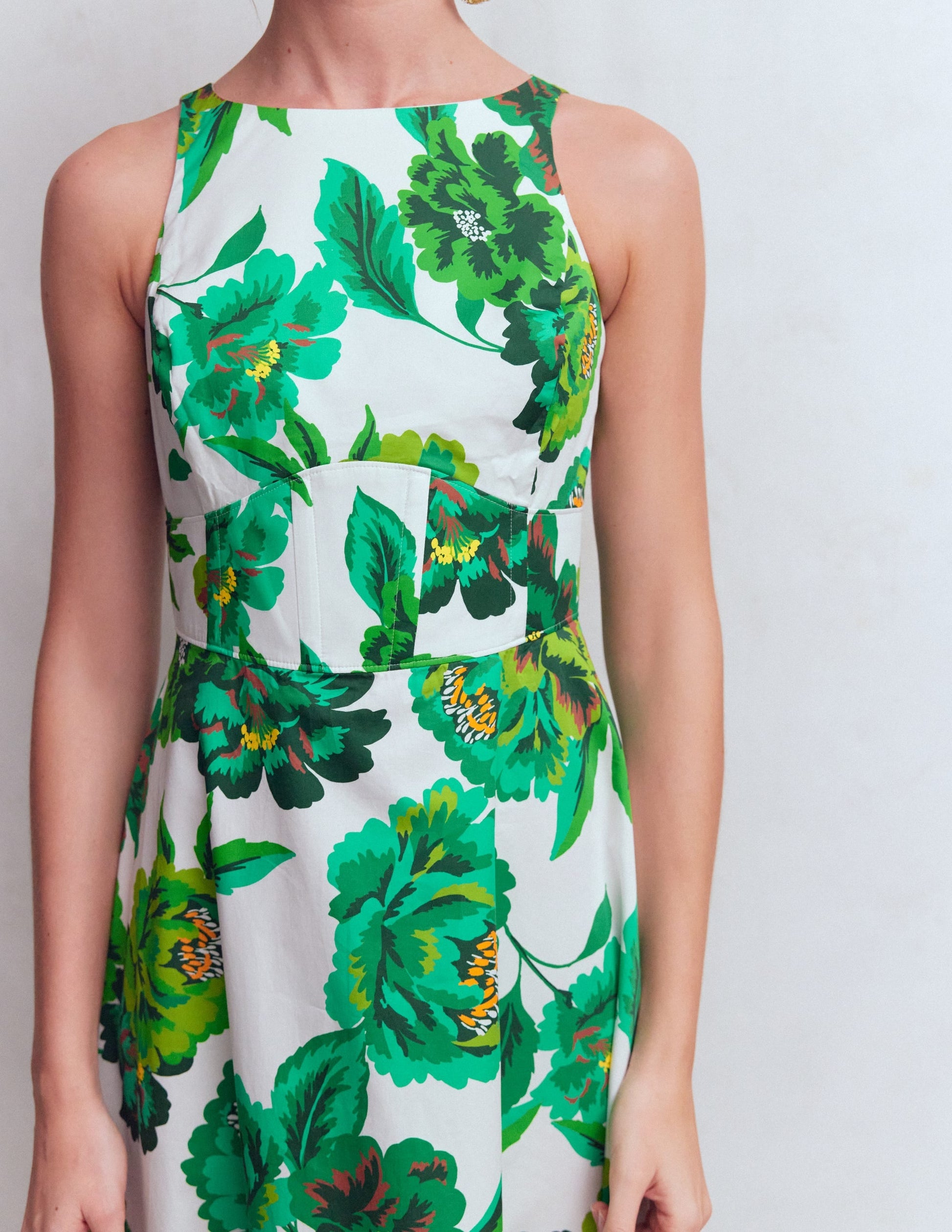 Silvia Boned Bodice Maxi Dress in Green Opulent Blossom Green Opulent Blossom 5