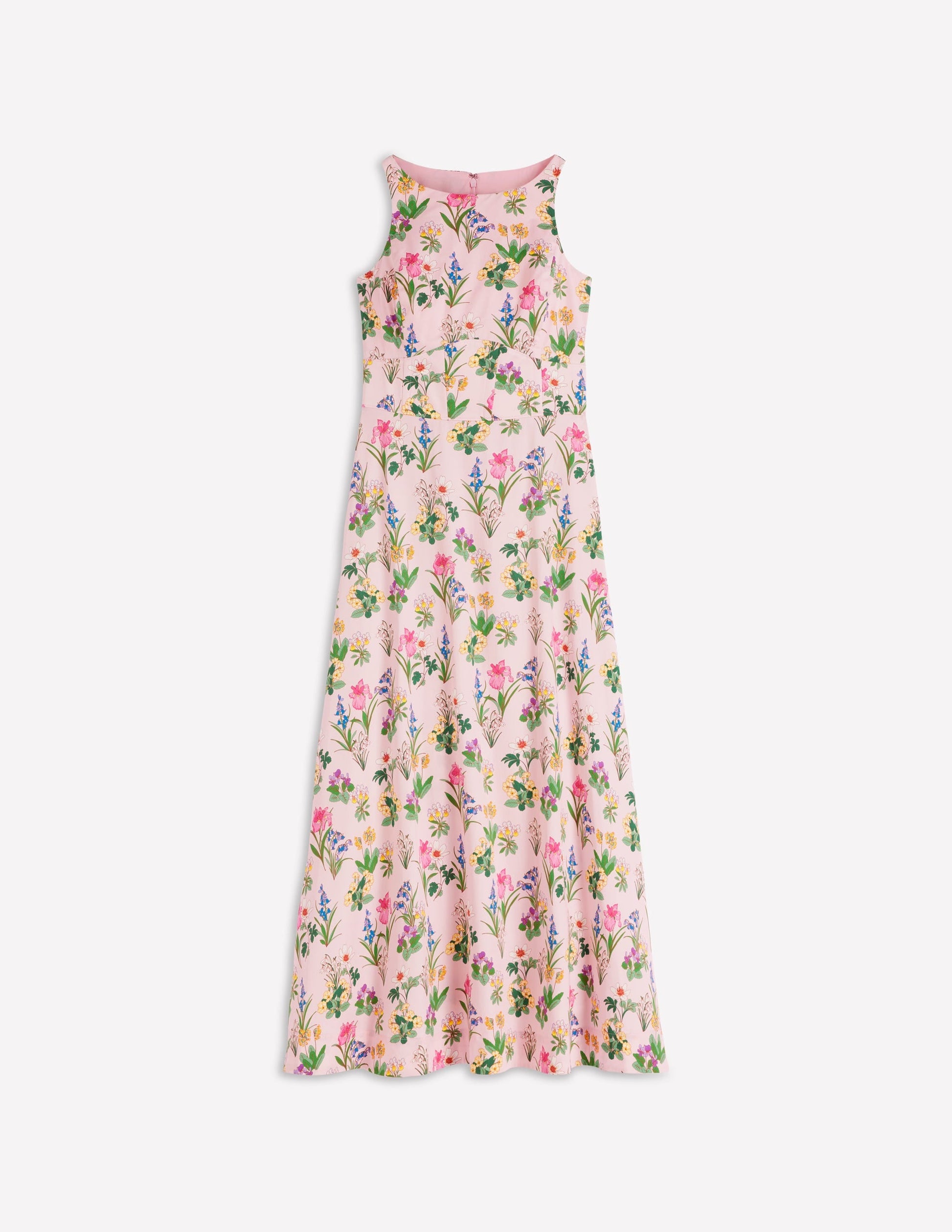 Silvia Boned Bodice Maxi Dress in Green Opulent Blossom French Pink, Delicate Blossom 7