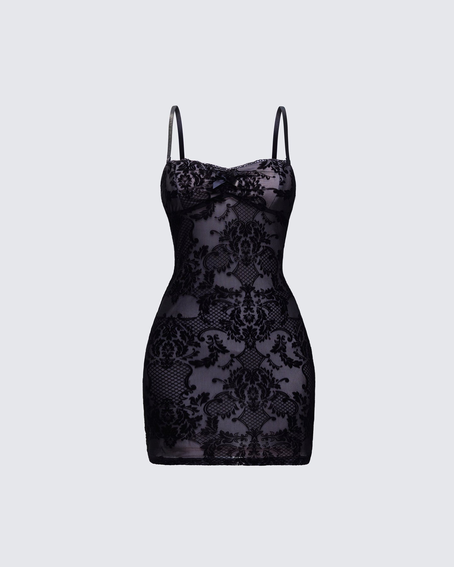 Vivienne Flocked Mesh Mini Dress 1