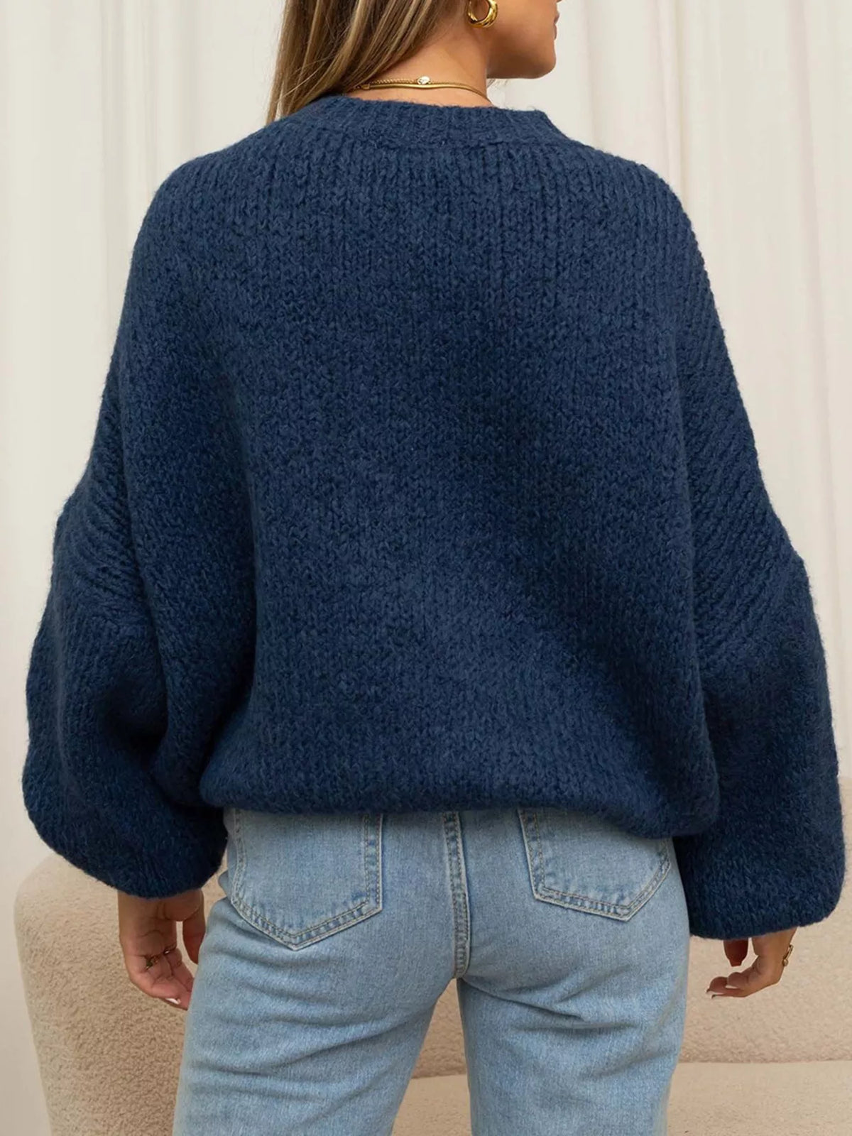 Margot Knit Sweater in Navy Blue Black 4