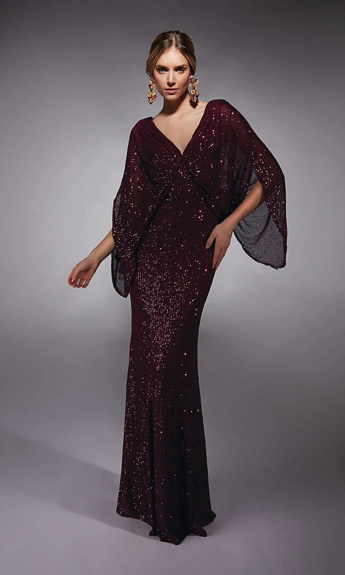Alyce Navy Silk Formal Gown Navy 1