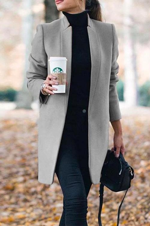 Eleanor Stand Collar Coat Dress Black 3