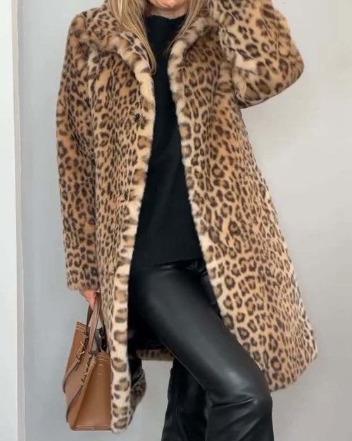 Chantelle Leopard Coat Khaki 1