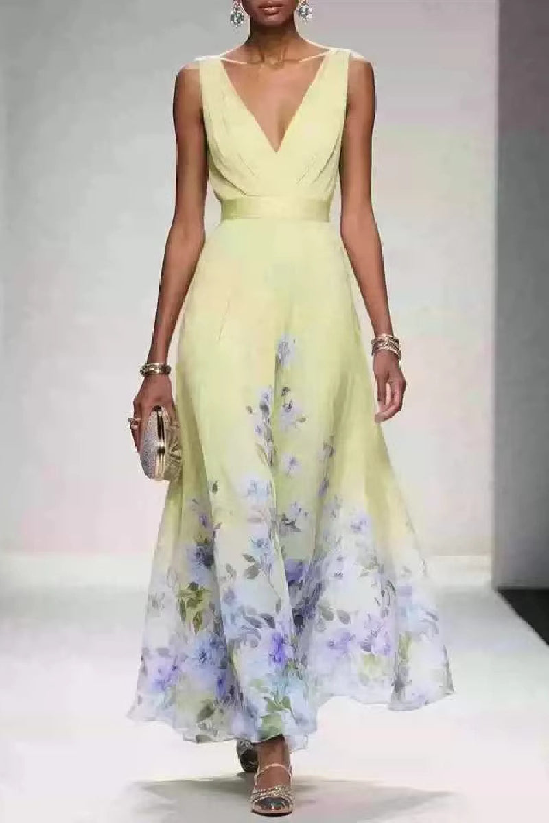 Margot A-Line Chiffon Tea Dress Light Blue 5
