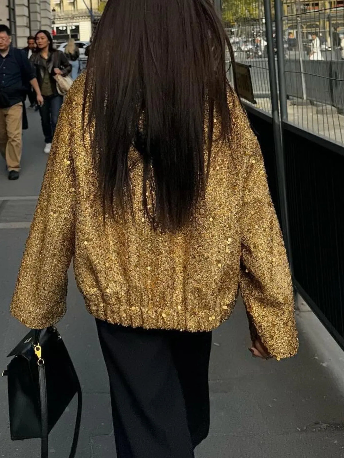 Margot Sequin Blazer Jacket Gold 6