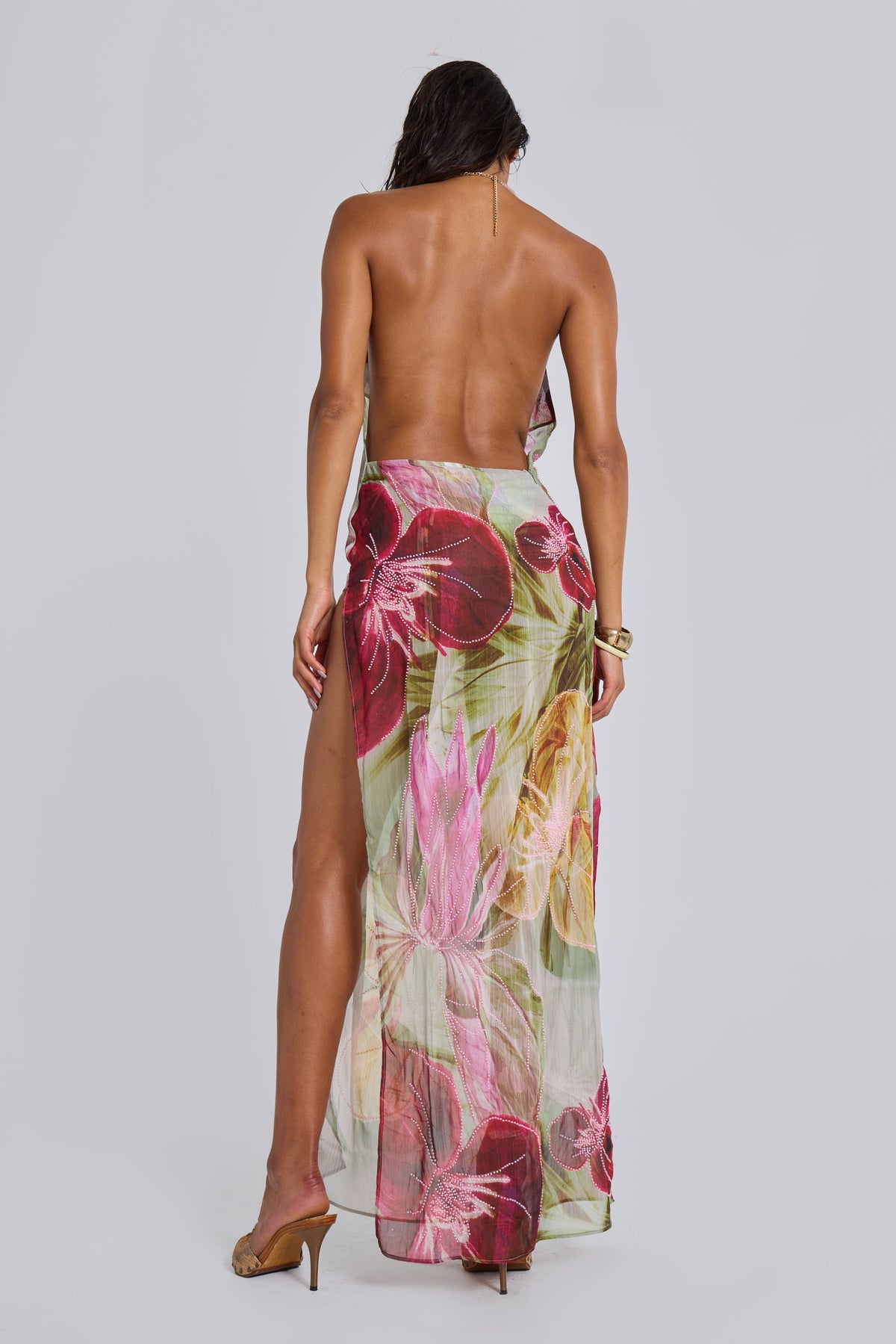 Ivy Backless Chiffon Maxi Dress Blush 8