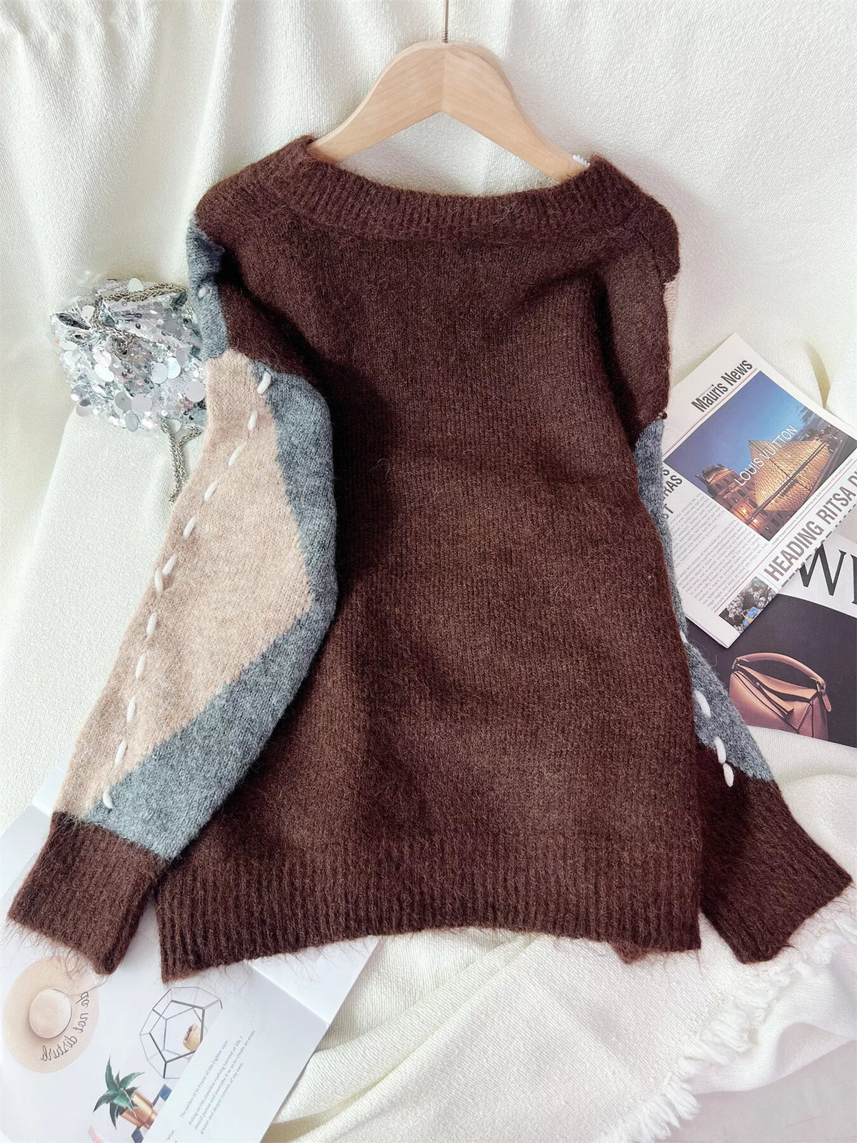 Margot Argyle Knit Sweater Dress Multi 11