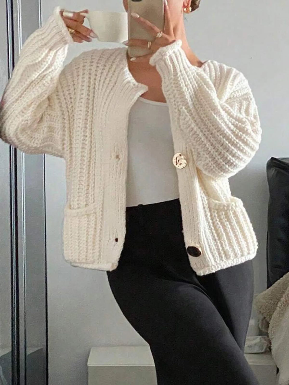 Margot Knit Cardigan Ivory 6