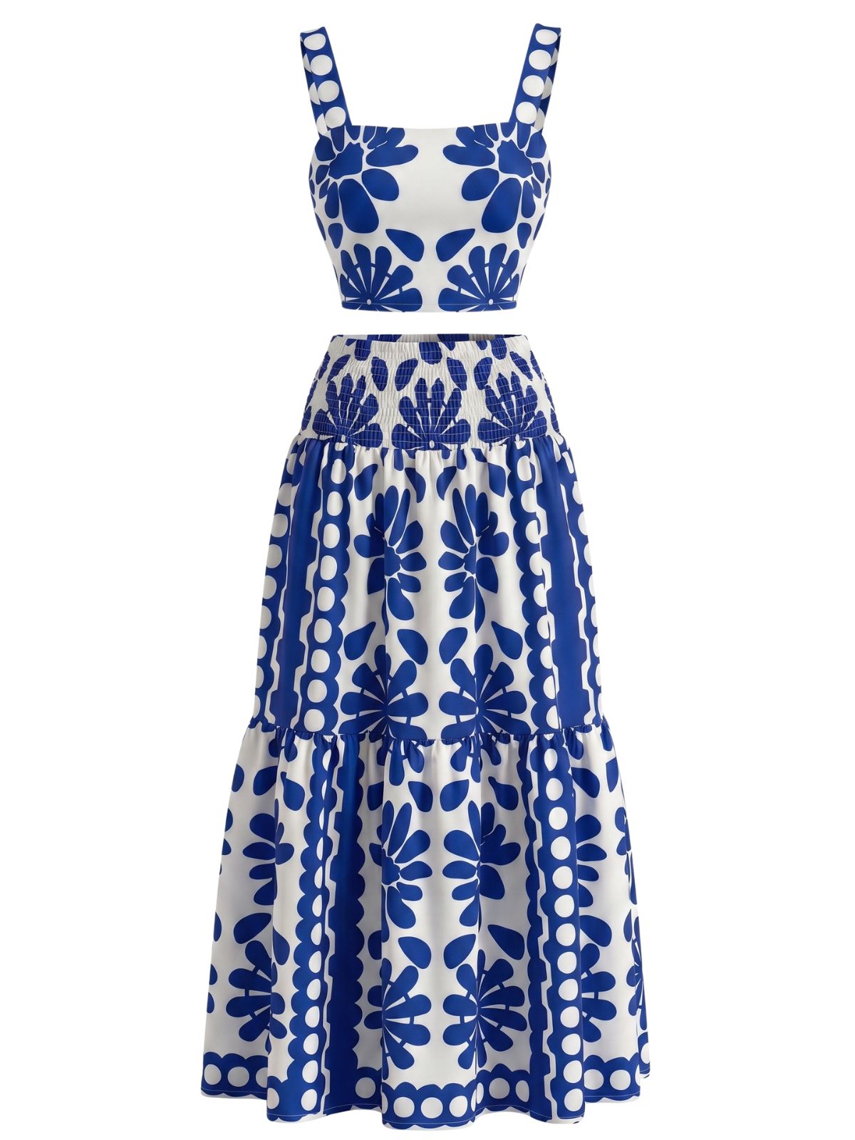 Imogen Square Neck Floral Maxi Dress Blue 9