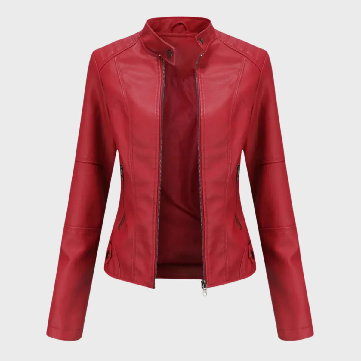 Sarah Faux Leather Jacket Beige 2