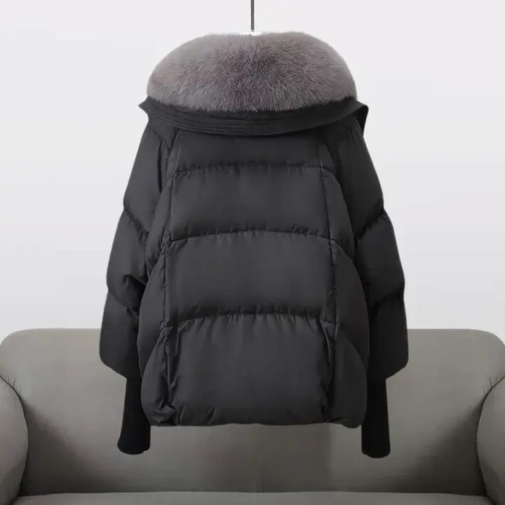 Christina Faux Fur Collar Winter Jacket Brown 4